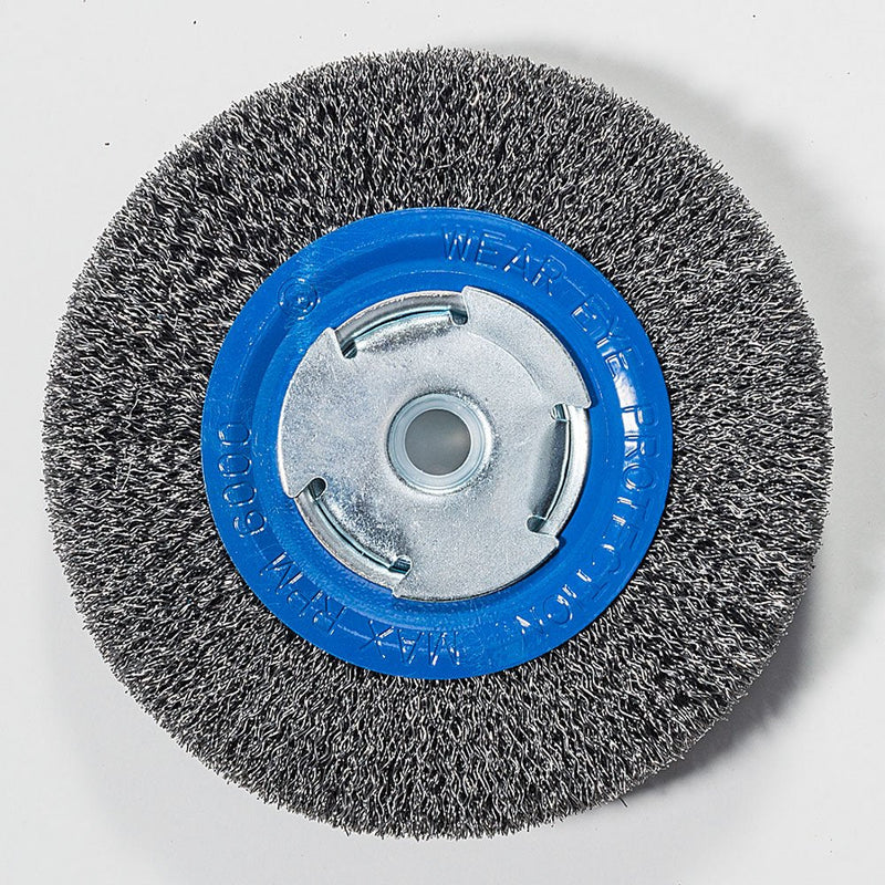 Mercer Industries 183010 - 6" x 3/4" x 2", 1/2", 5/8" Crimped Wire Wheel, .014 Carbon Steel Wire 6" x 3/4" x 2", 1/2", 5/8"