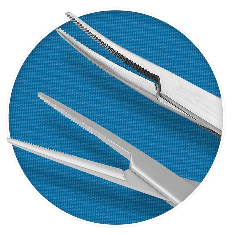 10-Pack Mosquito Hemostat Locking Forceps, 5 Curved & 5 Straight, Stainless Steel, 5-Inch Curved & Straight - NewNest Australia