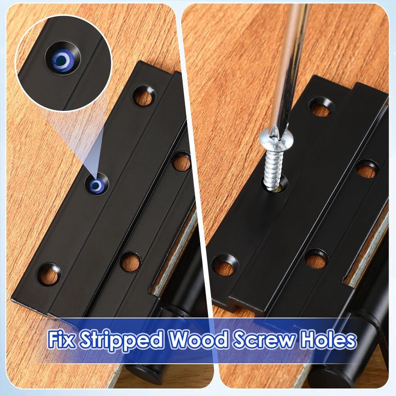 10 Pcs Wood Anchor, Stripped Screw Hole Repair Kit for Wood, Door, Fixing Stripped Screw Holes, Fits Wood Screws Sizes #2 to #16, Screw Holes from Stripped to Gripped, Blue