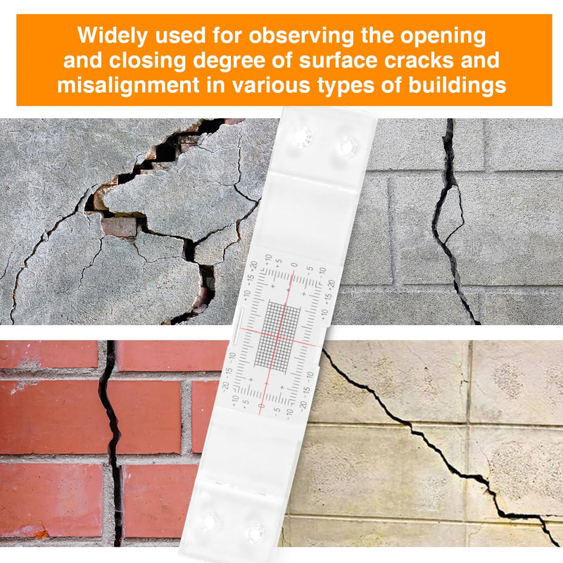 Precision Crack Monitoring Gauge with Dual-Axis Measurement - Standard & Corner Crack Detector for Walls, Concrete (5PCS) 5