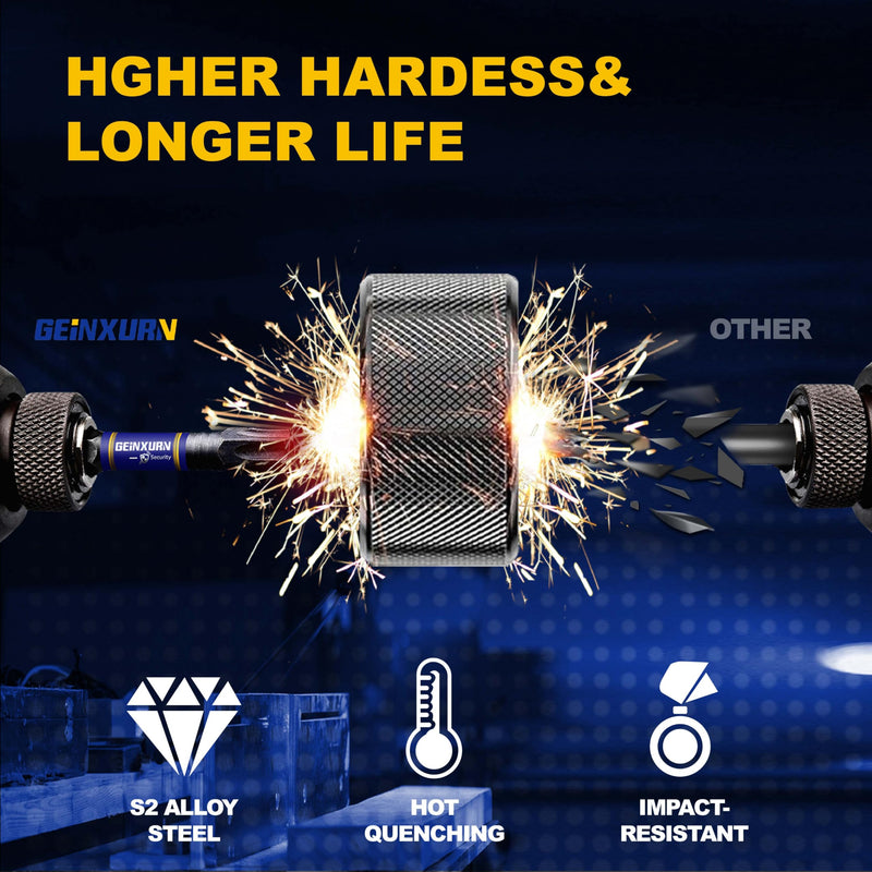 5 Pieces T15 Hollow 2 In. Impact Tough Magnetic Insert Bit Set, #15 Security Torx Head Power Bits, S2 Alloy Steel Star T15 Screwdriver Bits Set TT15 2"-5PCS