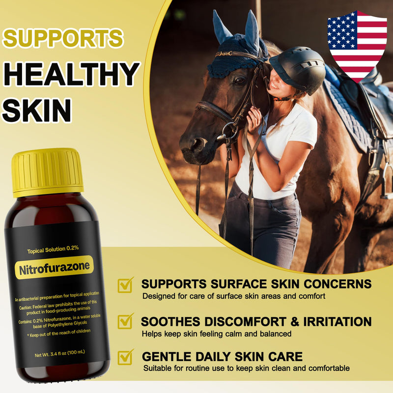 Treatment for Horses, Nitrofurazone, Natural Equine Wound Care,100ml