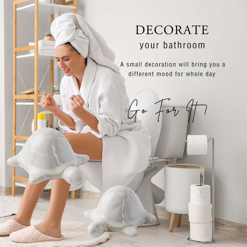 White Toilet Floor Bolt Caps, Ceramic Sea Turtle Toilet Bolt Caps Cute Bathroom Decor, Fun Turtle Themed Gadgets for The Toilet Easy installation (White Sea Turtle) White Sea Turtle - NewNest Australia