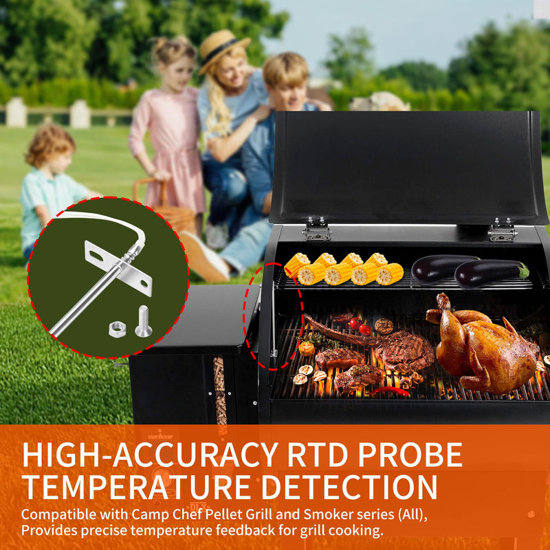 RTD Sensor Probe Replacement for Camp Chef Wood Pellet Grills and Smokers, Internal RTD Temperature Probe Sensor Accessorie, Replace Parts for Camp Chef PG24-44 RTD Probe