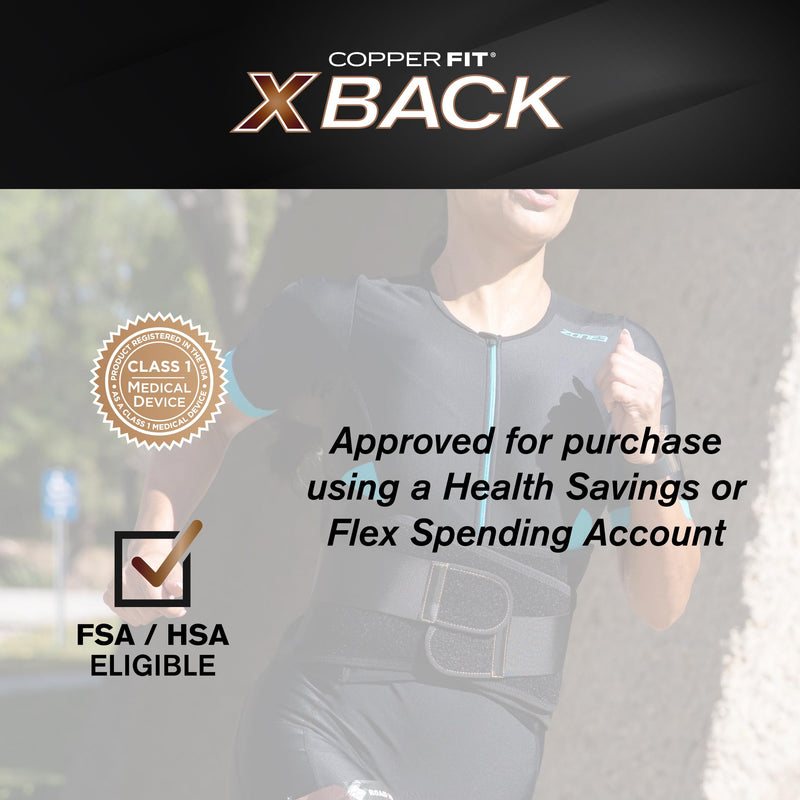 Copper Fit X-Back Brace for Lower Back Pain, Lumbar Support, Herniated Disc, Sciatica, Arthritis – Adjustable, Breathable Design - for Men and Women (Large/XLarge) Large/XLarge (36"-48")
