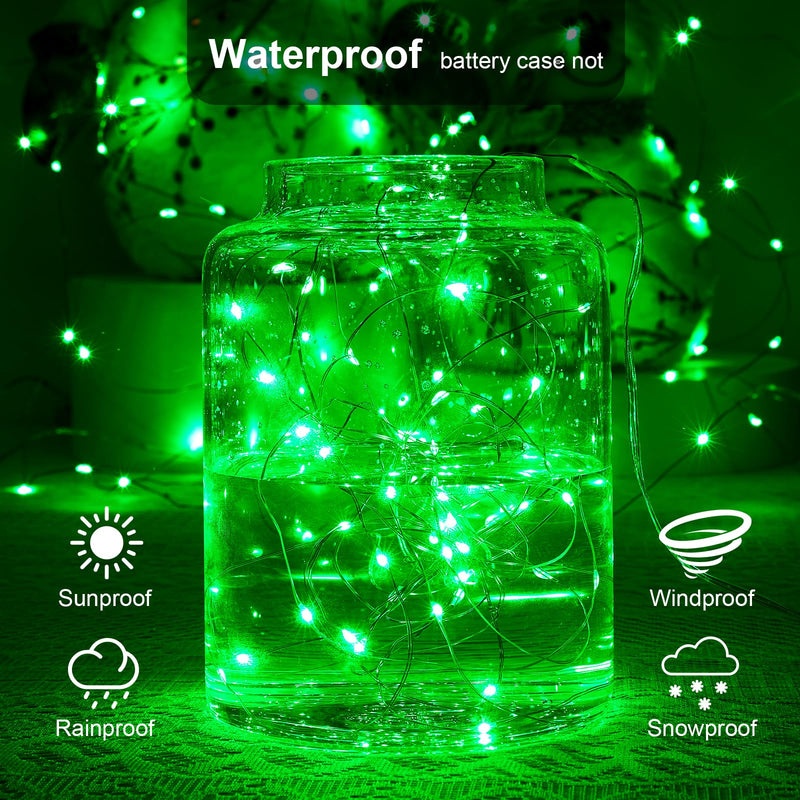 1 Pack 16.4ft Battery Operated String Lights with Timer, Green with Synchronized Twinkle Mode, Fairy Lights Battery Powered, 50 LEDs, Idea for Christmas Bedroom Party Wedding 1 Pack-Upgrade