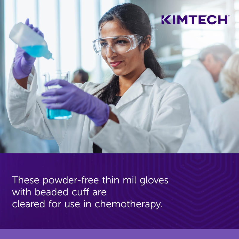 Ansell Kimtech™ Purple Nitrile™ Disposable Exam Gloves, 5.9 Mil, for Healthcare, Dental, Physicians, & Laboratory, Size Small, Purple (Box of 100) Size 7 (S) Dispenser Standard/Cuff Length