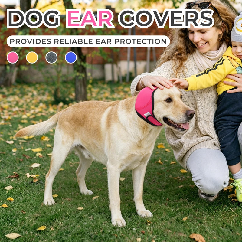 Dog Ear Covers for Bath,Shower,Elastic Dog Ear Muffs Noise Reduction Anxiety Relief,No Flap Ear Wrap Calming Hood for Grooming,Blow Dry,Thunder,Waterproof Ear Protection for Dogs(Pink,L) Pink L (Head Circle:18"-24")