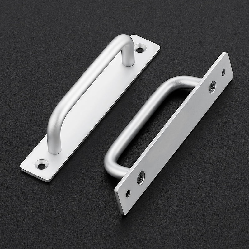 Barn Door Handles 6 Pack Silver Door Handles Sliding Cabinet Pulls 5" Hole Center Screen Cabinet Hardware Zinc Alloy Pulls 5 in hole center