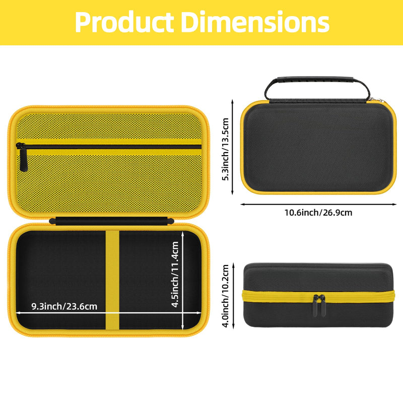 Storage Case for Klein Tools VDV501-851, VDV500-123, VDV226-110, VDV427-300 & Scout Pro 3 Cable Testers - Protective Carry Bag with Mesh Pocket & Elastic Straps -BLACKYELLOW (Case Only)