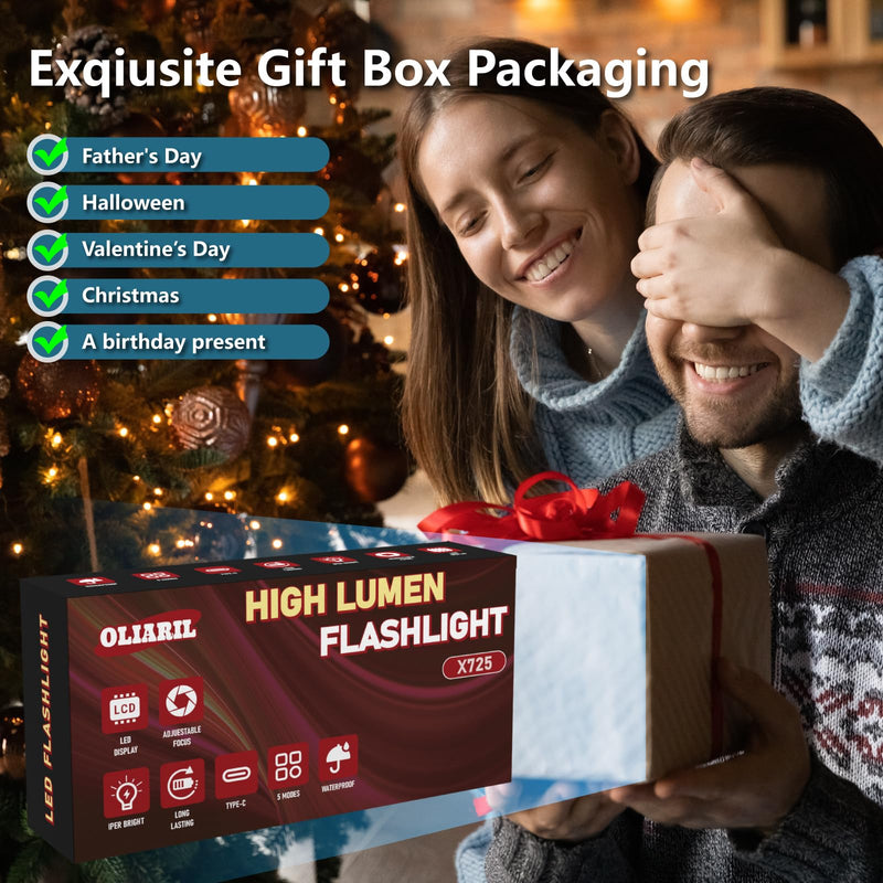 Rechargeable Flashlights High Lumens, 990,00LM LED Super Bright Flash Light, Handheld Tactical Flashlight, Adjustable High Powered Flash Lights, 5-Mode Powerful Linternas for Emergencies Camping