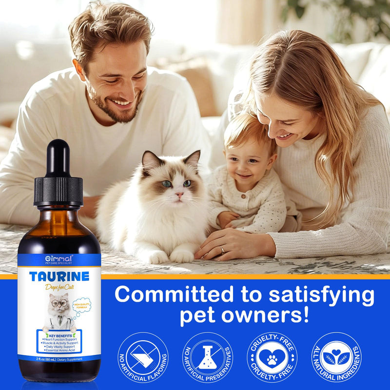 Taurine for Cats,Taurine Liquid Supplement for Cats Supporting Heart, Vision, Overall Vitality & Metabolic Balance 60ml 1PCS