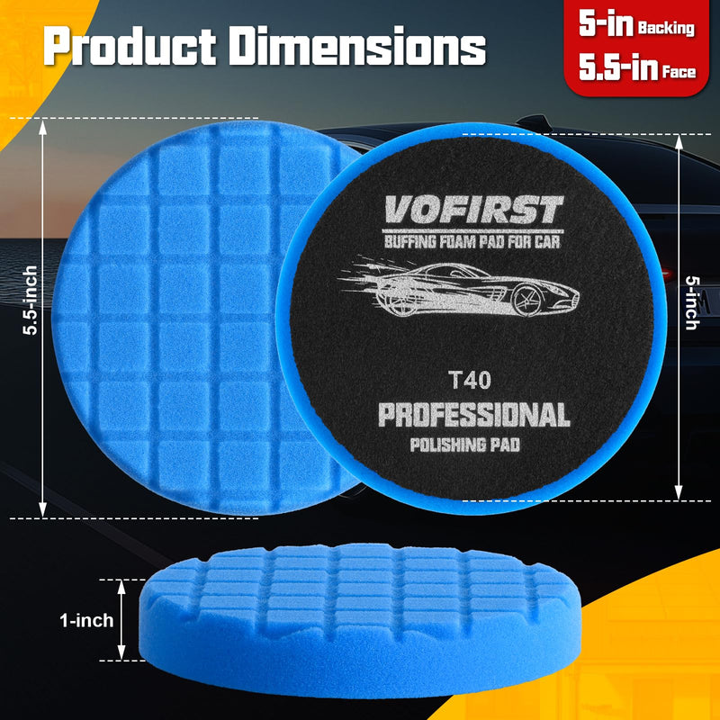 8 Pcs Buffing Polishing Pad, 5.5 Inch Buffing Pads, Compound Buffing Sponge Pads & Woolen Pads Cutting Polishing Pad Kit for Car Buffer Polisher 5.5 - Inch