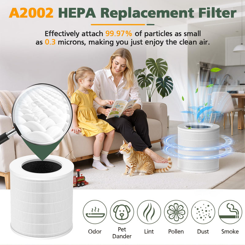 A2002 Replacement Filter Compatible with A2002 Air Purifie-r