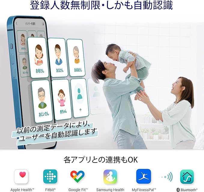 Etekcity Body Composition Scale with Smartphone, Measuring 13 Items, Dedicated App, Automatic Data Graphing, Bluetooth Compatible, Thin (Japanese Language Specific App), White - NewNest Australia
