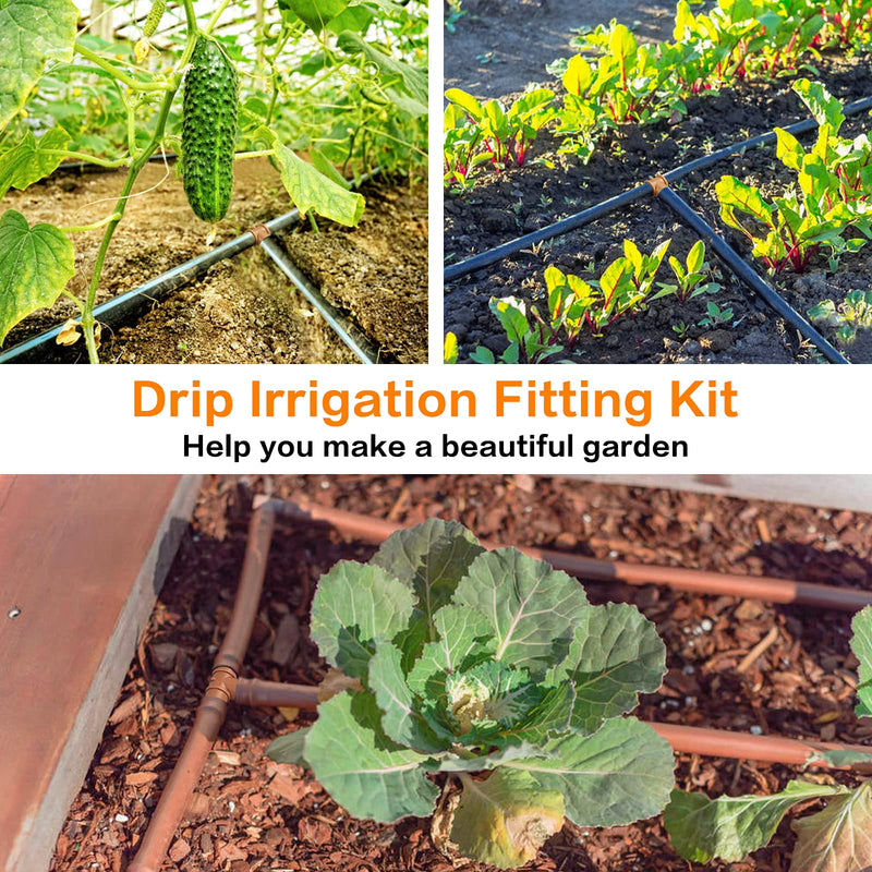 20 Pieces Drip Irrigation Fittings Tee Connectors for 1/2" Tubing, Barbed T 3 Way Connectors for 1/2 Inch Irrigation Tubing(0.600" ID), Drip Line Tees for Drip Sprinkler Garden Lawn Systems 17mm Tees-20P