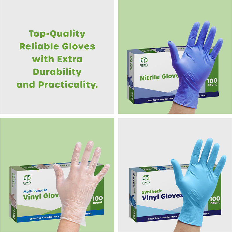 Comfy Package Black Nitrile HEAVY DUTY 6 Mil. Chemical Resistance, Latex & Powder Free, Textured Fingertips Disposable Gloves 100 Large - NewNest Australia