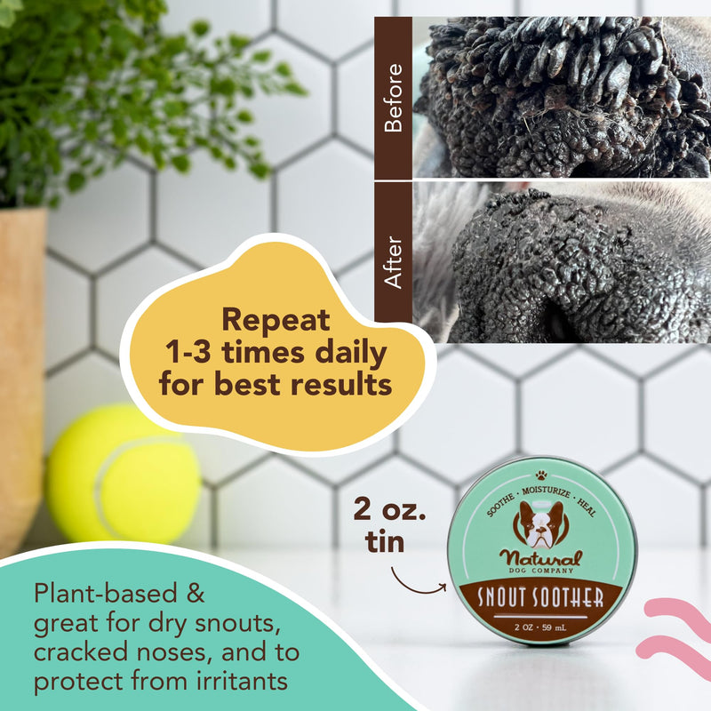 Natural Dog Company Snout Soother Bundle, Includes 2oz Tin + 0.15oz Stick, Dog Nose Balm for Chapped, Crusty and Dry Dog Noses, Organic, All Natural Ingredients, Packaging May Vary 2 oz. Tin & Travel Stick - PawsPlanet Australia