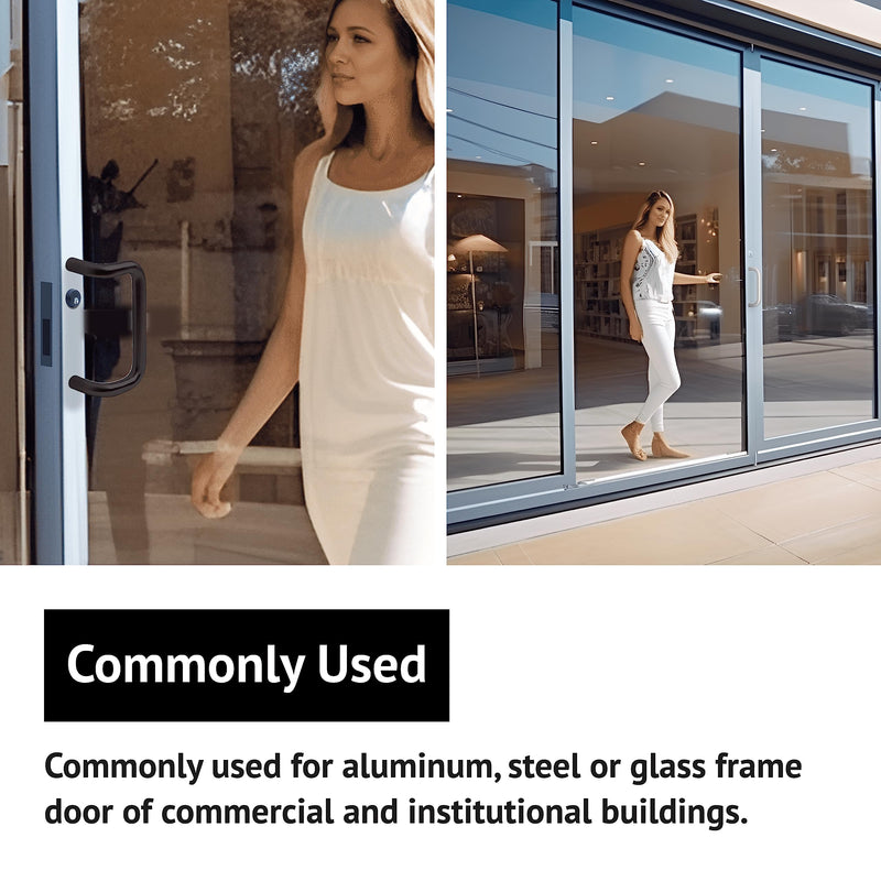 elox Storefront Narrow Stile Mortise Door Lock Hookbolt, Sliding Bolt & Zinc Alloy Cylinder Combo with Key & Adams rite cam, (31/32" Backset, Bronze Duronodic Color) Bronze Duronodic Finish