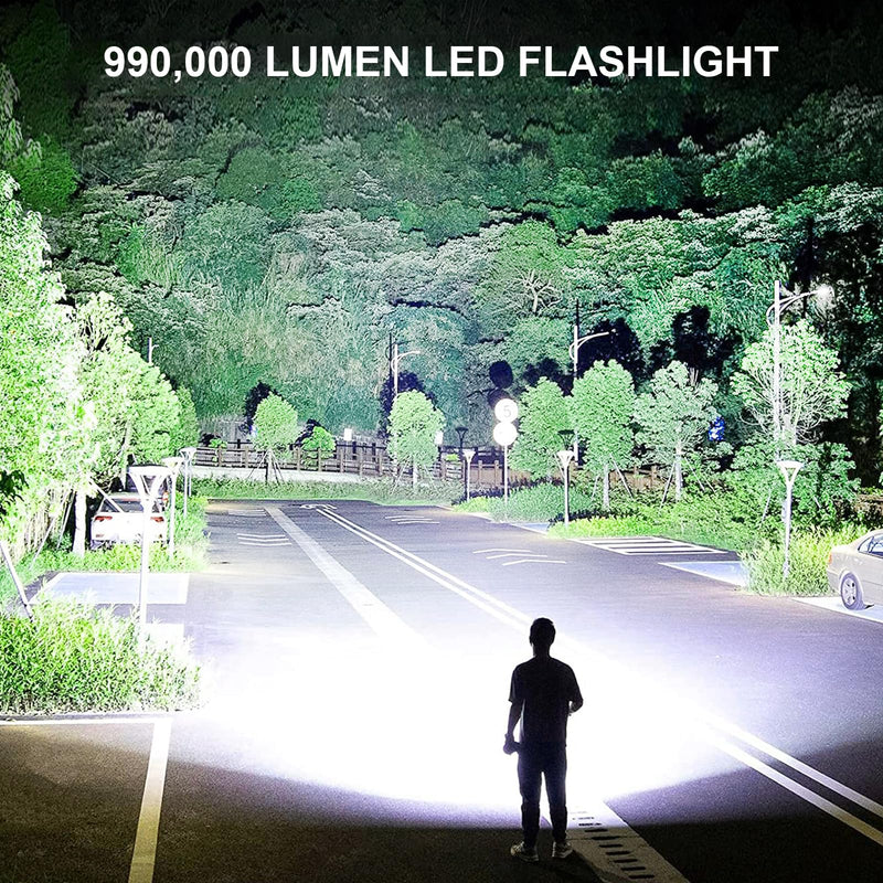 Rechargeable LED Flashlights High Lumens, 990000 Lumens Super Bright Flashlight with 5 Modes & Waterproof, Powerful Handheld Flashlight for Camping Emergencies Rust