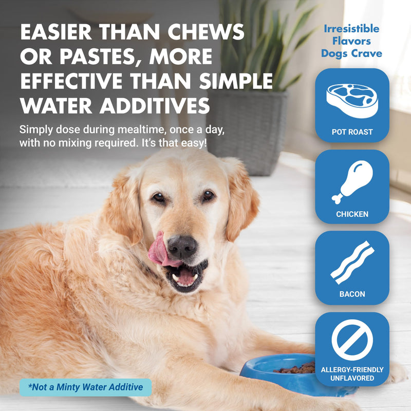 LIQUID-VET Ultimate Dog Dental Care Solution: Teeth Cleaning & Plaque Remover Food Additive - Fresh Breath Mouthwash, Tartar Control, and Gum Health Support - Premium Pet Product Unflavored 8 oz