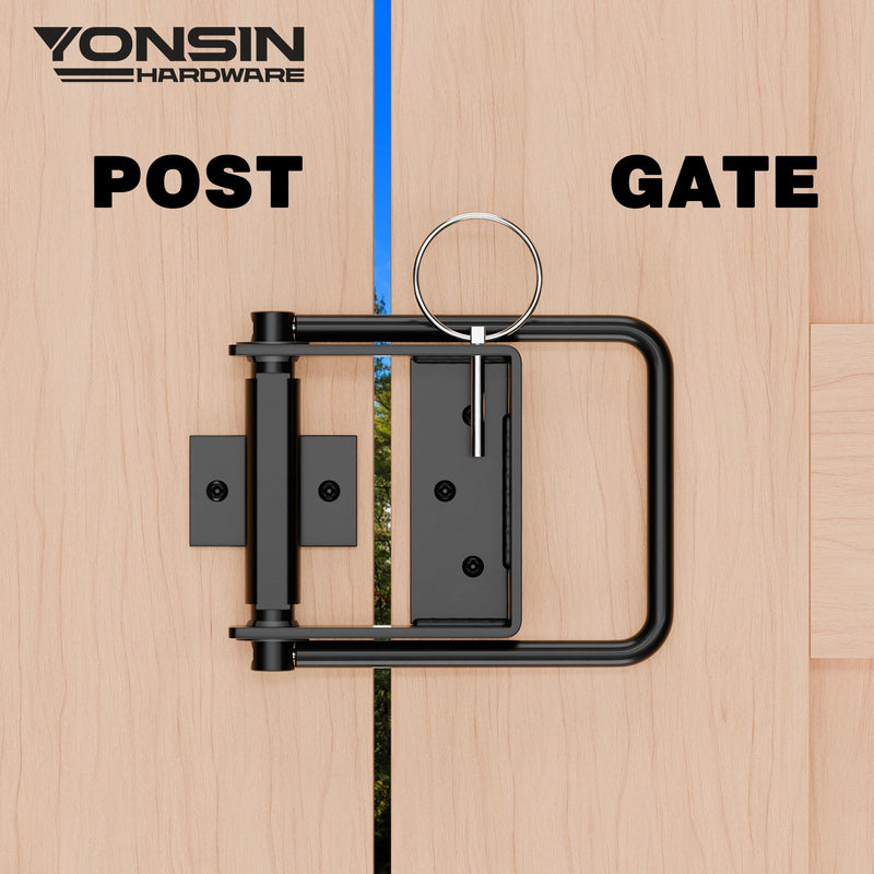 Heavy Duty Gate Latch with Handle, Side-to-Side Swinging Barn Door Latch, Black Fence Gate Latch for Wooden Fence, Shed Door, Integrated Design