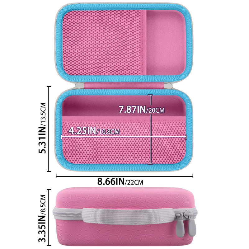 Case Compatible with 3Doodler Start+ Essentials/3Doodler Flow 3D Printing Pen,Storage Holder for 3D Pen PLA Filament and Charger (Pink Case,White Zipper)