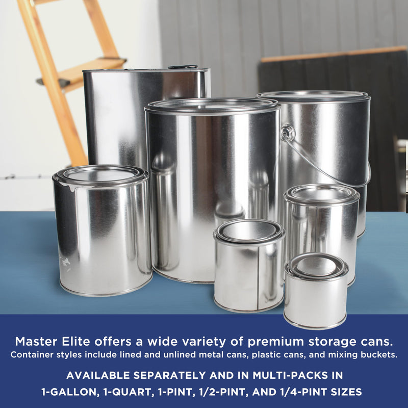 Master Elite 1 Gallon Unlined Empty Metal Paint Can Bucket with Lids,2-Pack 2 128-Fl Oz (Pack of 2)