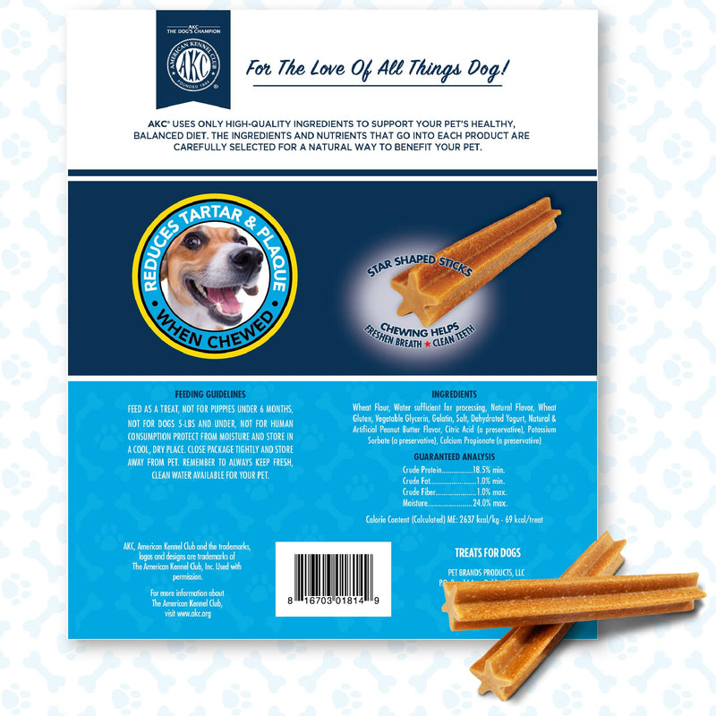 American Kennel Club Dentacare Large Breed Peanut Flavored Dental Dog Treats, Naturally Flavored, 15 Count Peanut Butter 15 Count (Pack of 1) - PawsPlanet Australia
