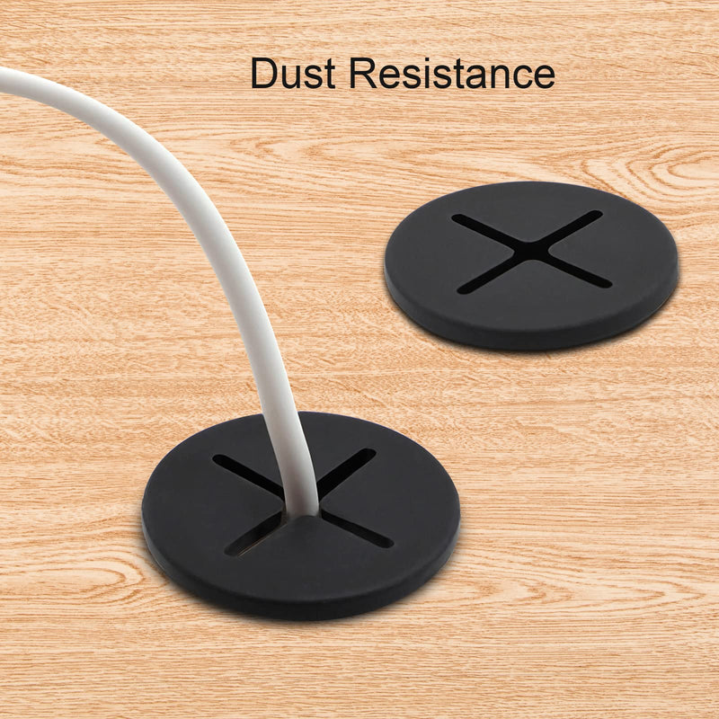 Desk Grommet, 1 Inch Flexible Rubber Grommets, Silicone Cable Cord Grommet Wire Hole Cover for Desk, Table and Other Furnitures(12Pack) 1IN/25mm Black