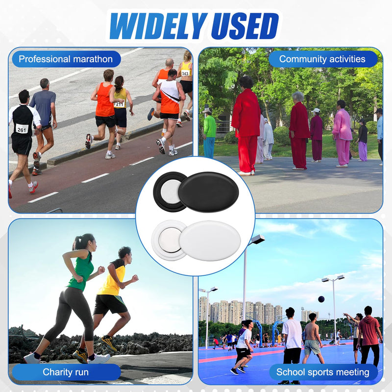 10 Pairs Race Bib Magnets, Oval Race Bib Clips Magnetic Race Bib Holders Running Bib Buckles Bib Fasteners Bib Pins Magnetic Marathon Bib Clips for Running Triathlon Cycling
