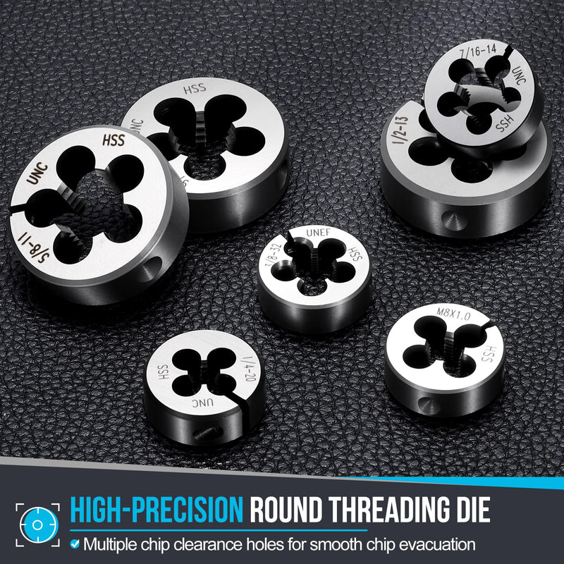 PATIKIL M18 x 1.5mm Round Threading Die, Right Hand High-Speed Steel Machine Thread Threading Die, Adjustable Thread Repair Tool for Stainless Steel, Alloy Metal - 1 Pack 50mm OD, Standard