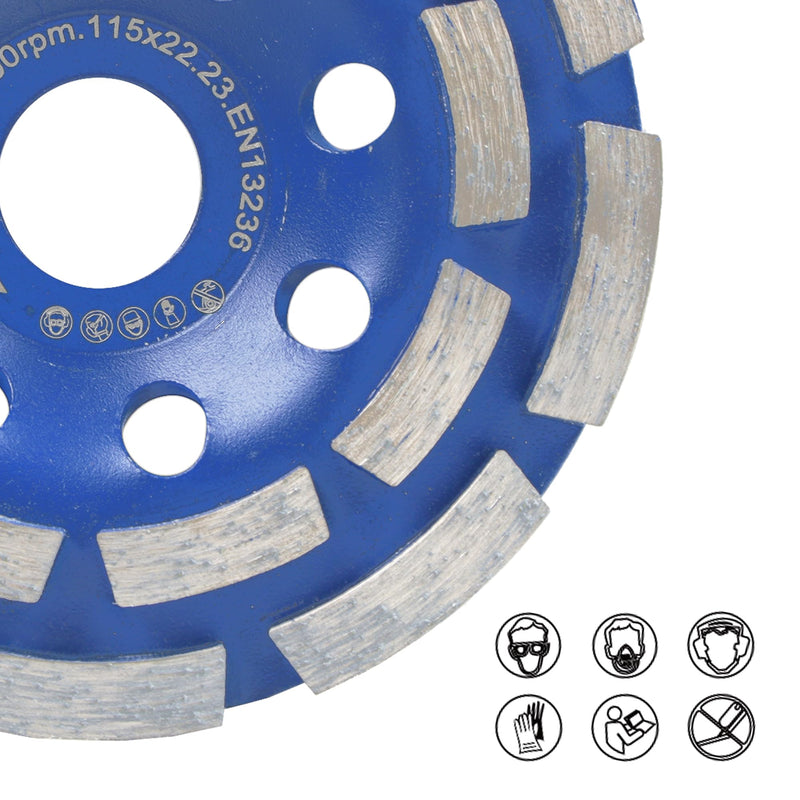 HERZO Diamond Concrete Grinding Wheel 4 1/2 inch,Angle Grinder Segment Wheels Cup for Polishing and Cleaning Stone Concrete Surface, Cement, Marble, Rock, Granite, and Thinset Removing 115mm