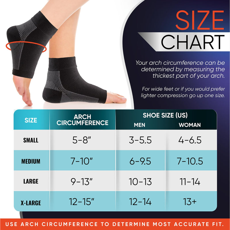 Compression Socks for Plantar Fasciitis, Achilles Tendonitis Relief - (1 Pair) Ankle Compression Sleeve for Heel Spurs, Foot Swelling & Fatigue - Arch Support Brace for Everyday Use Medium Black 2