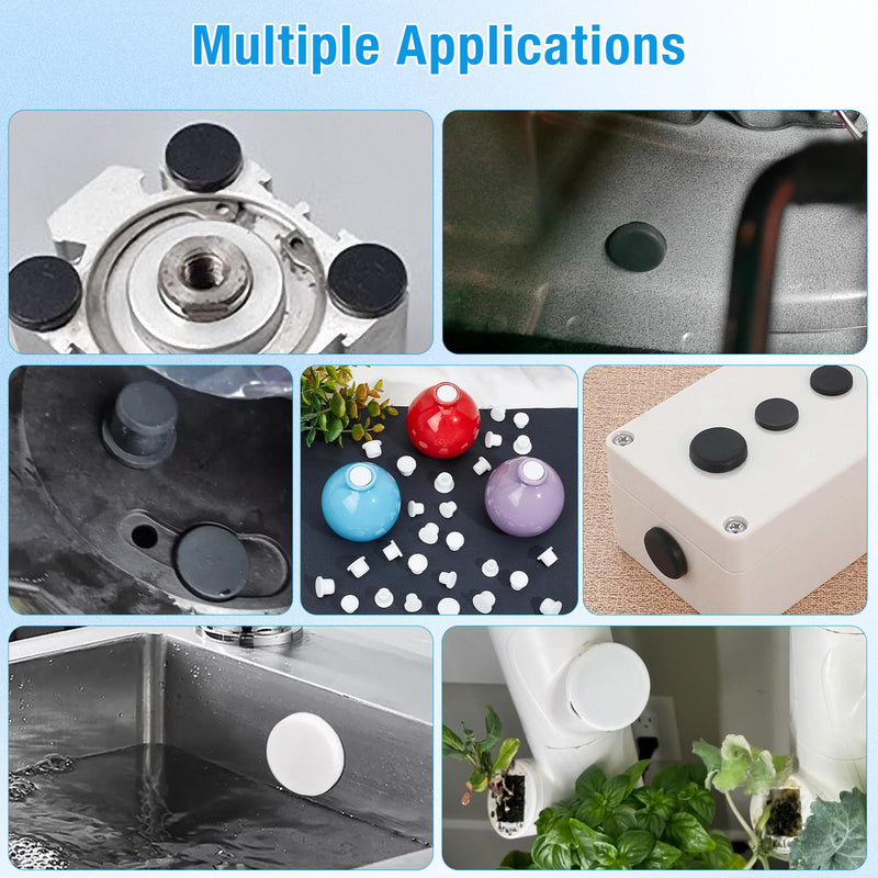 20 Pcs 1/2 In/13 mm Silicone Rubber Plug for Round Holes, Waterproof T Type Rubber Stoppers, Soft Flexible Bottle Seal Button Plugs Tube Pipe End Caps Inserts Bathtub Jet Covers, White 13mm(1/2")