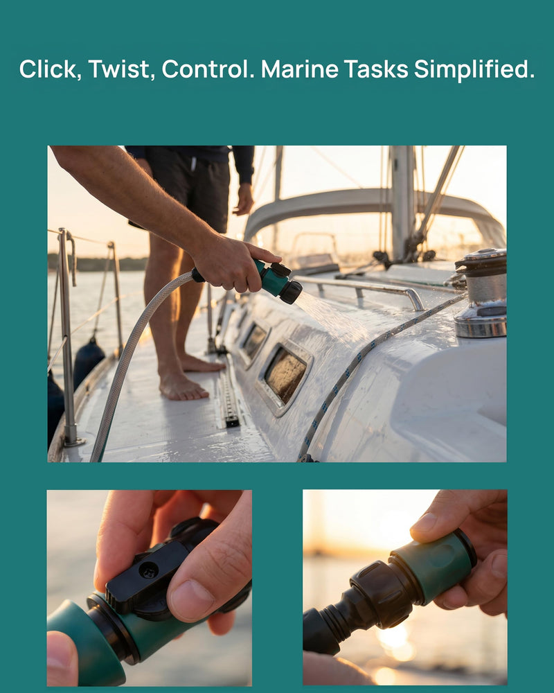 Boat Quick Connect Flush Kit Accessory Compatible with Sea-Doo, Kawasaki, Yamaha 4-Stroke Outboards, Universal Outboard hose quick connect flush adapter with Easy to use & no leak & With check valve
