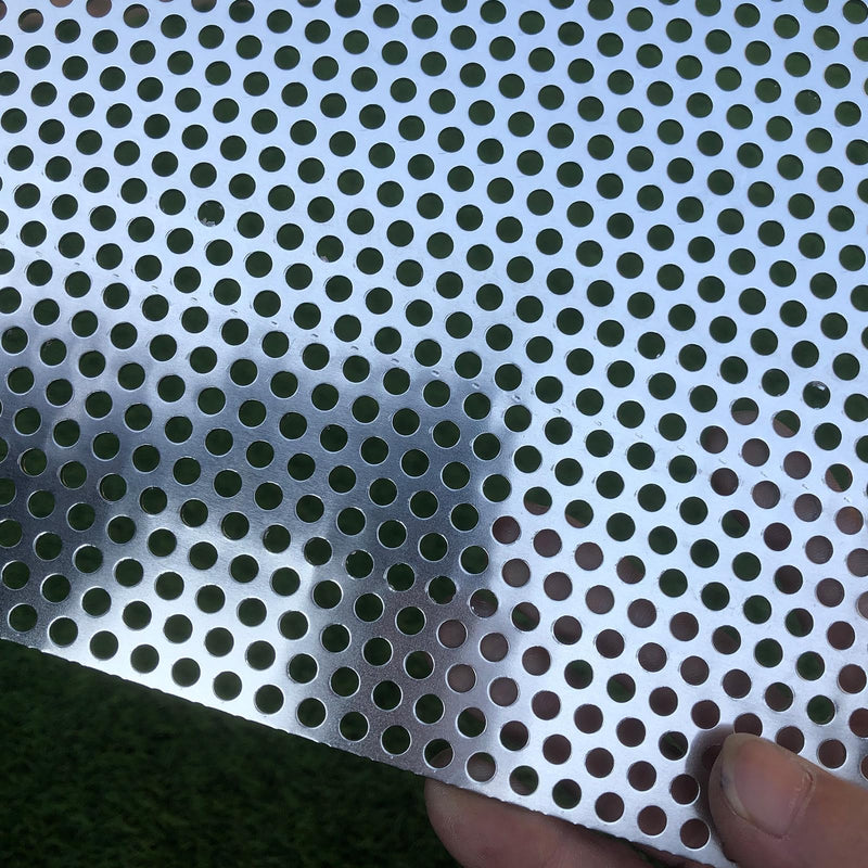 Aluminum Perforated Metal Sheets 16 Gauge 19.6 inch by 9.8 inch Expanded Metal Mesh Aluminum Opening 1/5" 0.2 inch (About 5 mm) Perforated Steel Sheet Mesh Screen Decorative 19.6" X 9.8"