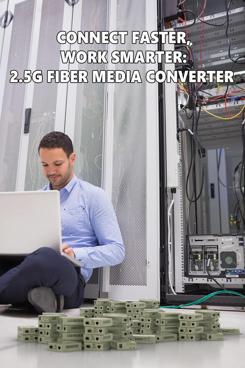 2.5G Ethernet to Fiber Media Converter | Dual Fiber SFP Slot Configurable for 1G & 2.5G | Multi-Mode & Single-Mode Optic Fiber Compatible, 2.5GBe 1Gbe 100Mbps Autosensing RJ-45
