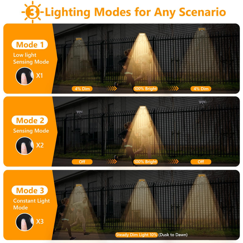 Solar Motion Lights Outdoor with Flexible Octopus Tripod, USB & Solar Powered Motion Sensor Lights with 92 LEDs(600LM,3000K), IP65 Waterproof Motion Activated Light for Fence, Camping, Gutter(2 Pack) Black/Warm Yellow（3000K） 2 Pack/Octopus Tripod
