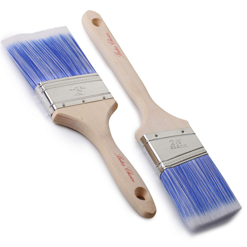 Bates - 2 Pack, Wood Handle, Paint Brushes Set, Professional House, Trim, Sash Paint Brush Wood Handle Angle/Flat 2 Pack, 2.5” & 3”