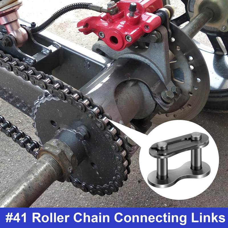 OIIKI 10 PCS Roller Chain Offset Link #41, Steel Alloy Master Connector Link, Heavy Duty Crank Link Suitable for Motorcycle, Bike, Home and Industrial Machinery, Sports Utility Vehicles 10 pcs, #41