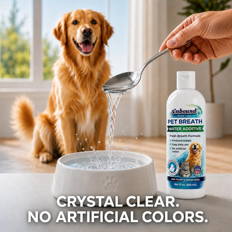 Pet Breath Water Additive for Dogs and Cats - Fresh Breath & Oral Care Support - 17 oz