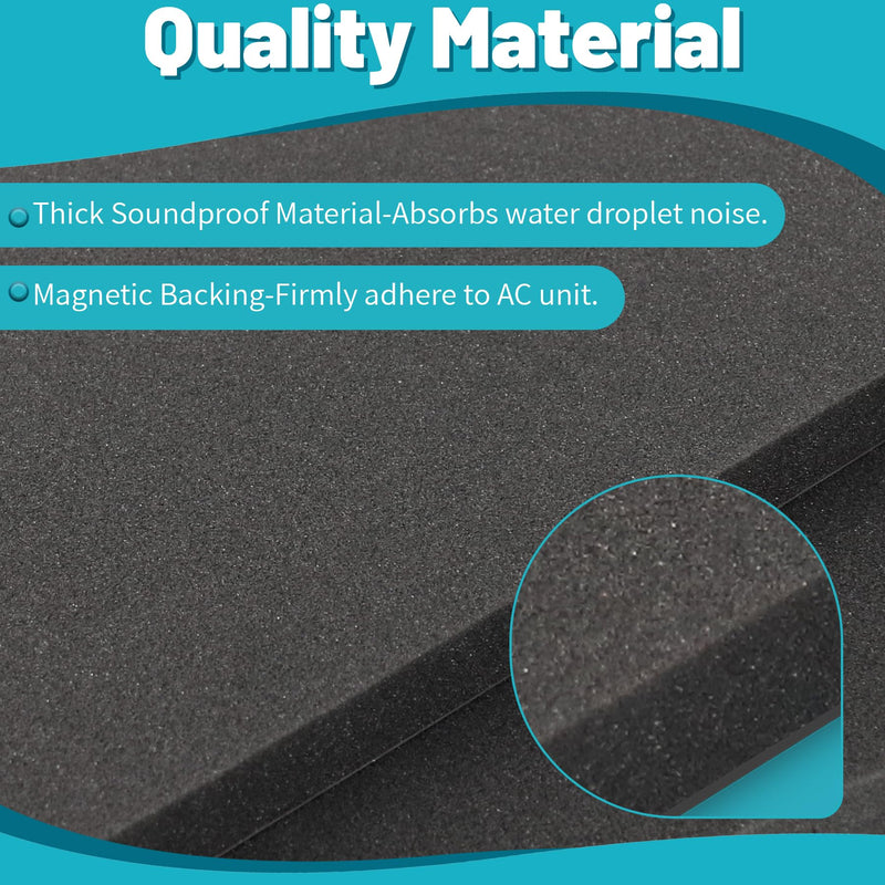 Air Conditioner Drip Cushion, Removable AC Rain Cover with Strong Magnetic Backing, Fit for U-Shaped Window AC Unit, Reduce Noise of Raining, Easy to Cut & Install