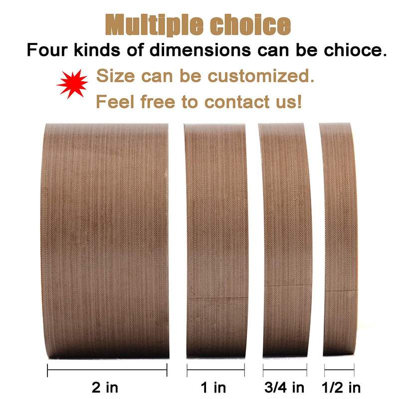 Teflon Fabric Tape, 1/2 Inch 30 Feet PTFE Tape for Vacuum Sealer Machine, Hand Impulse Sealers Insulation PTFE Coated Fiberglass Adhesive Tape Compatible with FoodSaver, Seal A Meal, Weston, Cabella 1/2 IN
