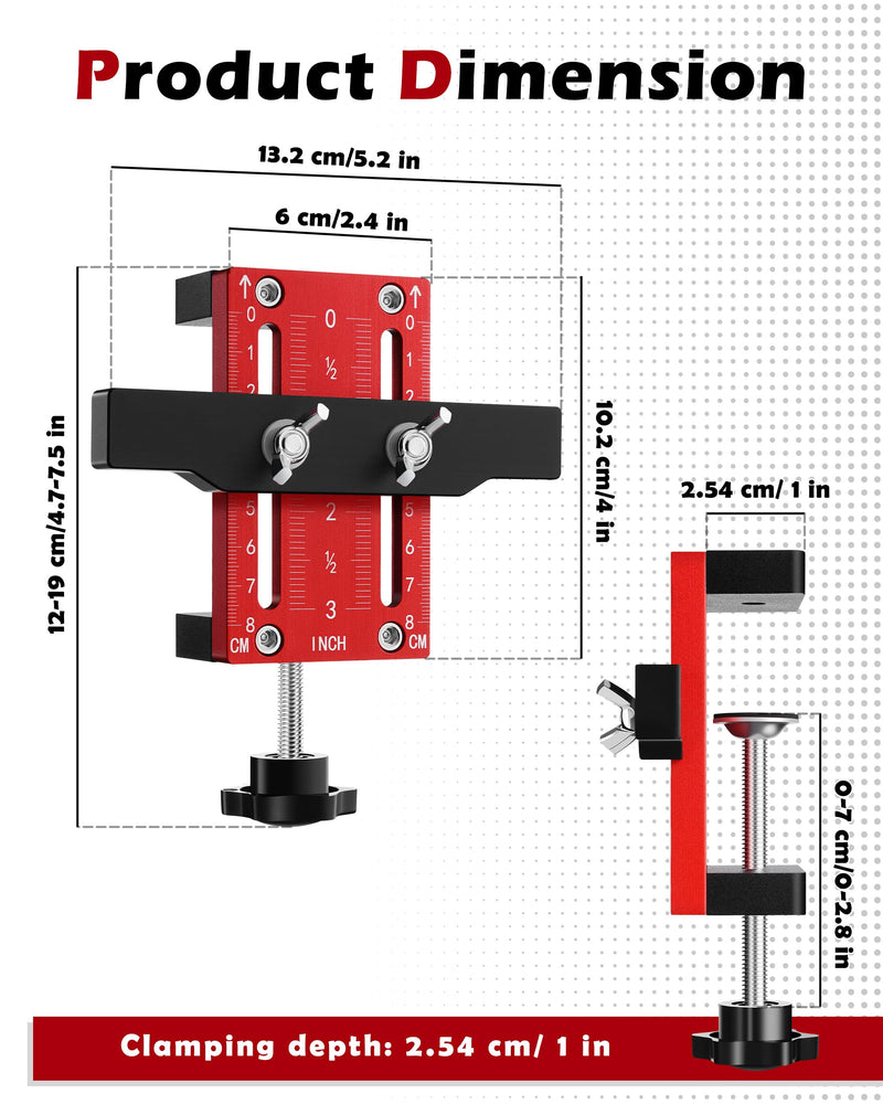 Cabinet Door Installation Positioner, Cabinet Door Mounting Jig for Easy Door Support and Alignment, Cabinet Installation Tool for Mount Hinges, Cabinet Hardware Hinge Jig Clamping Up to 2 3/8" 1 Pack