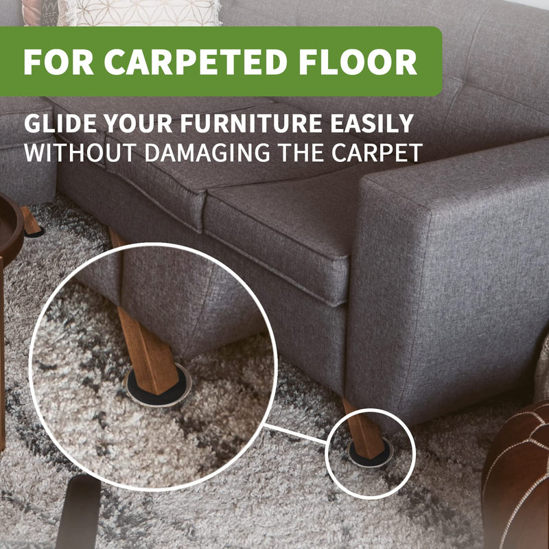 Furniture Sliders for Carpet 8 PCS - 3 1/2 inch Furniture Moving Slider Chair Legs Floors Protectors– Move Your Furniture Easy & Safely(for Carpet) 8 PCS 3 1/2" Beige