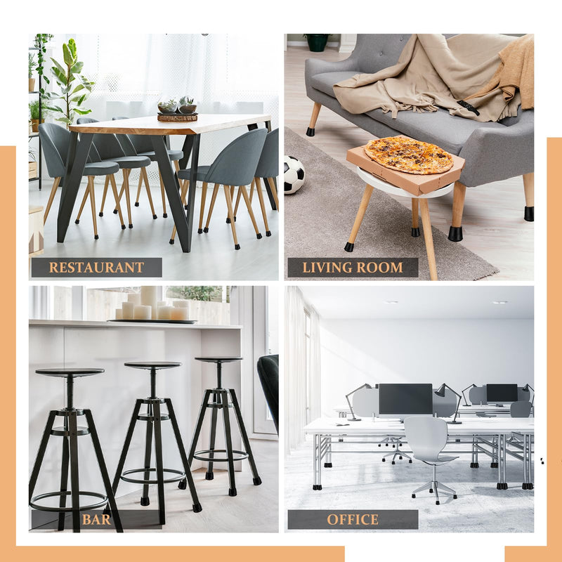 1" Round Rubber Chair Leg Tips Caps, Chair Leg Floor Protectors Furniture Legs Caps Non Slip Reduce Noise for Hardwood Floors (Black, 24 Pack) Black 1" - 24Pack