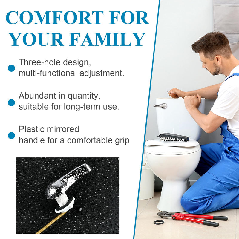 12 Pcs Toilet Handle Lever Flush Replacement Universal Brass Toilet Flush Handle Toilet Tank Trip Lever Bulk for Most Front Mount Toilet