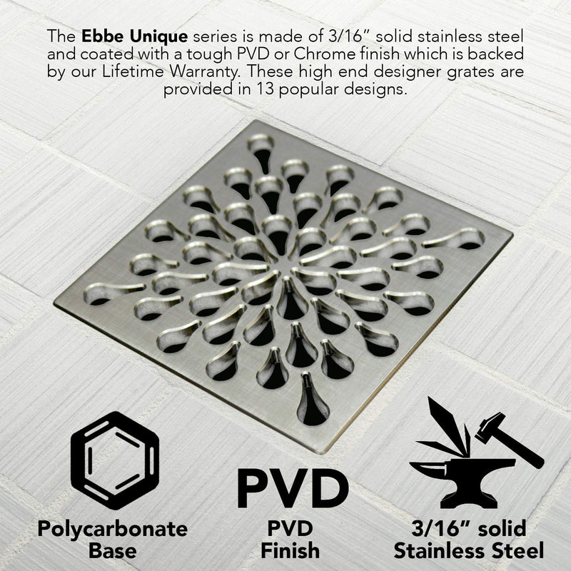 Ebbe E4805-BN 4" Unique Grate, Splash, Brushed Nickel