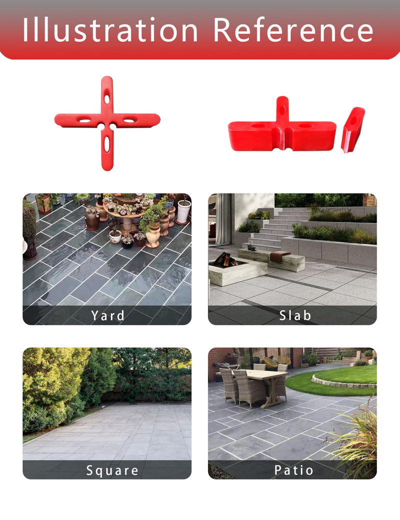 1/4 inch Width 5/8 inch Height Red Leveling Spacer Leveling Clips Outdoor Bricklaying Spacer Thick Slab Paver Garden Floor.